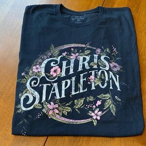 Chris Stapleton Women’s Black Floral Graphic Tee XL